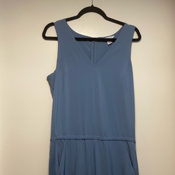 Athleta 8 (Medium) Brooklyn Jumpsuit, Cottage Blue Pants City Long Romper - Picture 5 of 16